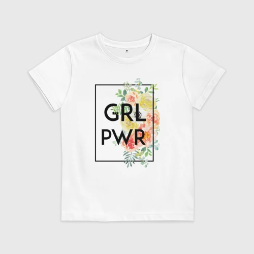 Детская футболка хлопок GRL PWR