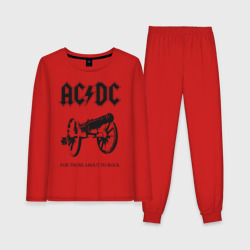 Женская пижама с лонгсливом хлопок AC/DC