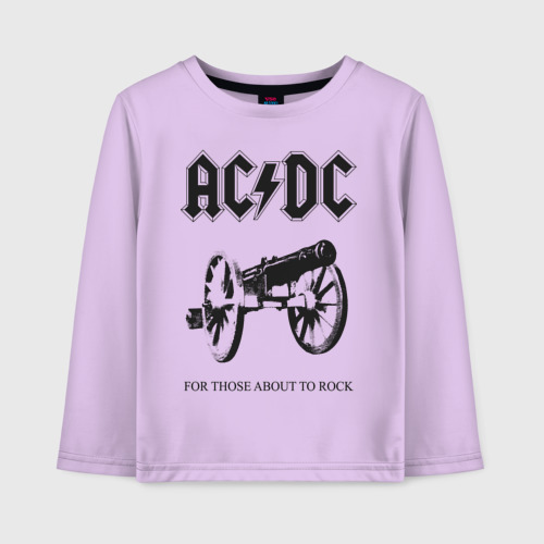 Детский лонгслив хлопок AC/DC, цвет лаванда