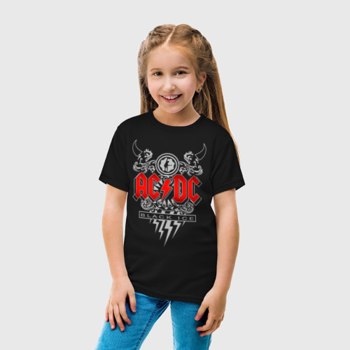 Детская футболка хлопок с принтом AC/DC, вид сбоку #3