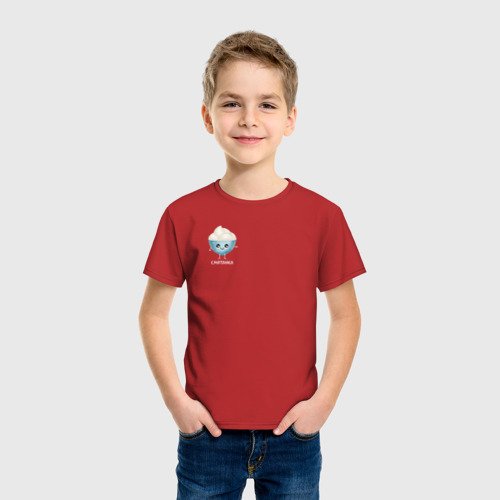 Детская футболка хлопок с принтом Смятанка, фото на моделе #1