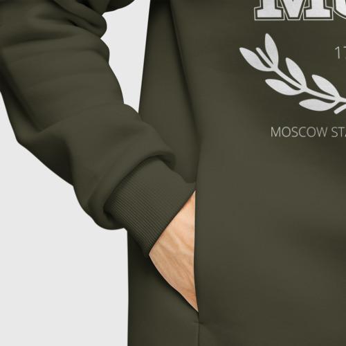 Мужское худи Oversize хлопок MSU, цвет хаки - фото 8