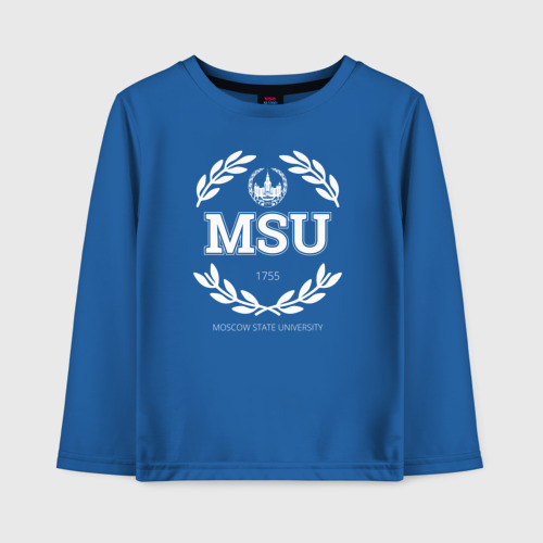 Детский лонгслив хлопок MSU, цвет синий