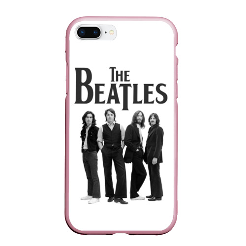 Чехол для iPhone 7Plus/8 Plus матовый The Beatles, цвет розовый