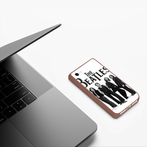 Чехол для iPhone 5/5S матовый The Beatles, цвет коричневый - фото 5