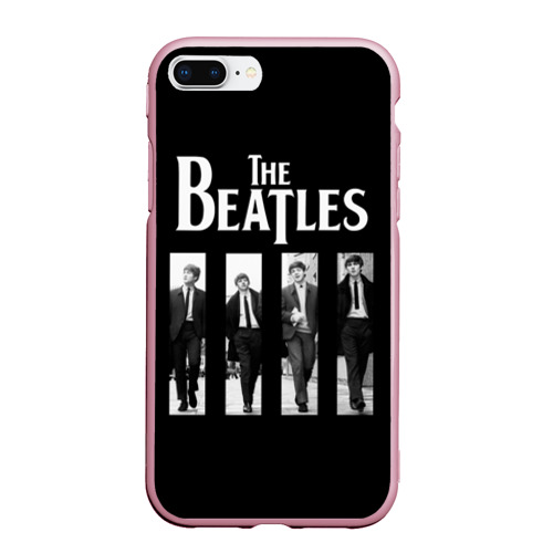 Чехол для iPhone 7Plus/8 Plus матовый The Beatles, цвет розовый