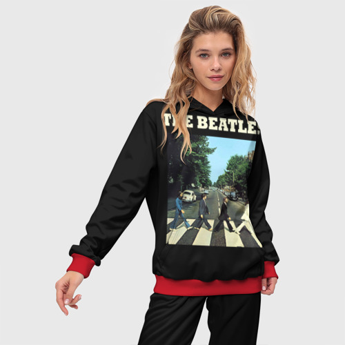 Женский костюм с толстовкой 3D The Beatles, цвет красный - фото 3