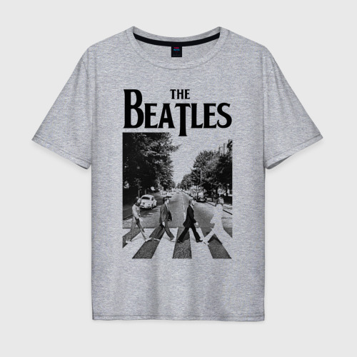 Мужская футболка хлопок Oversize The Beatles, цвет меланж