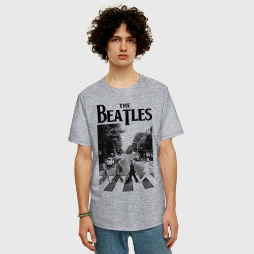 Мужская футболка хлопок Oversize The Beatles, цвет меланж - фото 3