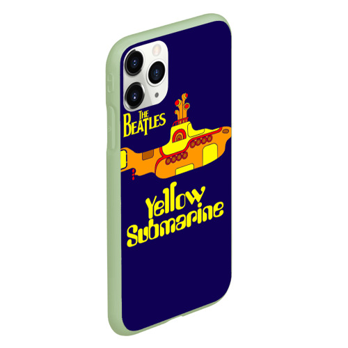 Чехол для iPhone 11 Pro матовый с принтом The Beatles Yellow Submarine, вид сбоку #3