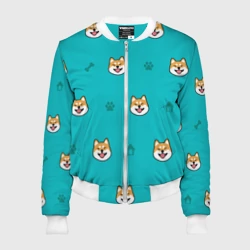 Женский бомбер 3D Сиба-ину. Акита-ину