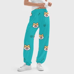 Женские джоггеры оверсайз 3D Сиба-ину. Акита-ину - фото 2