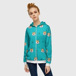 Женская толстовка 3D на молнии Сиба-ину. Акита-ину - фото 2