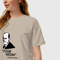 Женская футболка хлопок Oversize Your Mom - фото 2