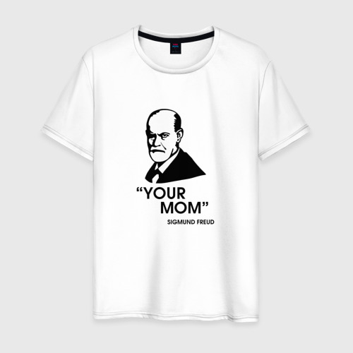 Мужская футболка из хлопка с принтом Your Mom, вид спереди №1
