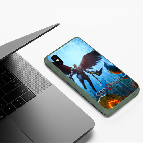 Чехол для iPhone XS Max матовый God of war, цвет темно-зеленый - фото 5