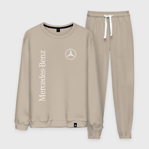 Мужской костюм хлопок Mercedes Benz logo, цвет миндальный