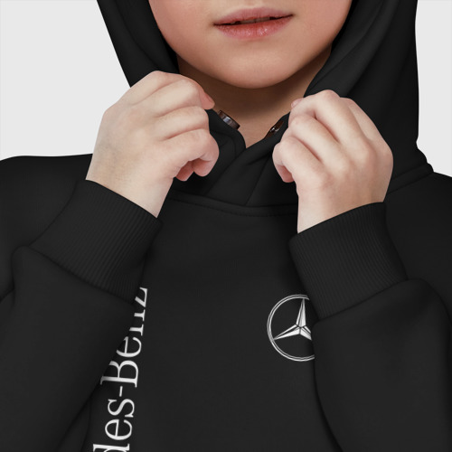 Детское худи Oversize хлопок Mercedes Benz logo, цвет черный - фото 7