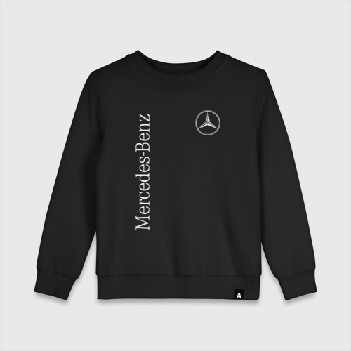 Детский свитшот хлопок Mercedes Benz logo, цвет черный