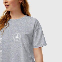 Женская футболка хлопок Oversize Mercedes Benz logo - фото 2