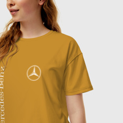 Женская футболка хлопок Oversize Mercedes Benz logo - фото 2