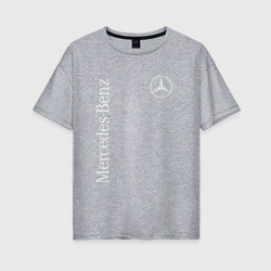 Женская футболка хлопок Oversize Mercedes Benz logo