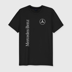 Мужская футболка хлопок Slim Mercedes Benz logo