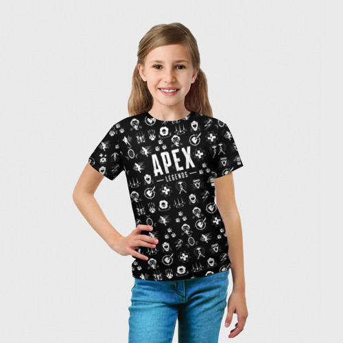 Детская футболка 3D с принтом APEX LEGENDS, вид сбоку #3