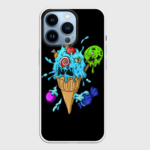 Чехол для iPhone 14 Pro с принтом Мороженое Монстр, вид спереди №1