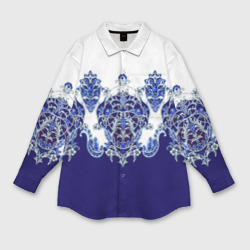 Женская рубашка oversize 3D Растительный орнамент