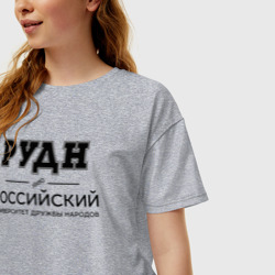 Женская футболка хлопок Oversize РУДН - фото 2