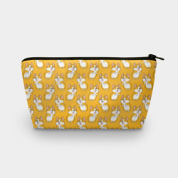 Косметичка 3D Корги паттерн на орнжевом