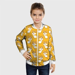 Детский бомбер 3D Корги паттерн на орнжевом - фото 2