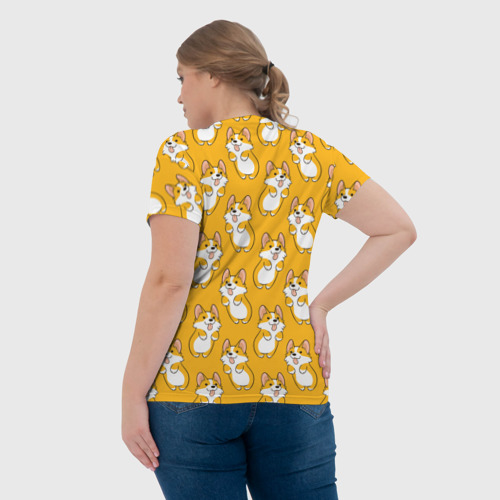 Женская футболка 3D Корги Паттерн 2, цвет 3D печать - фото 7