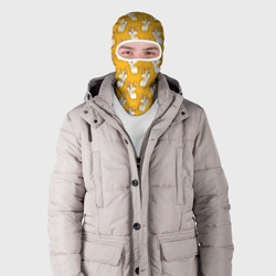 Балаклава 3D Корги паттерн на орнжевом - фото 2