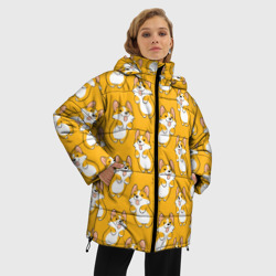 Женская зимняя куртка Oversize Корги Паттерн 2 - фото 2