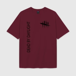 Женская футболка Oversize хлопок texturе Dead by Daylight 2 стороны