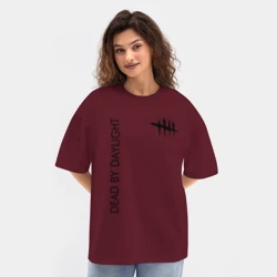 Женская футболка Oversize хлопок texturе Dead by Daylight 2 стороны - фото 2