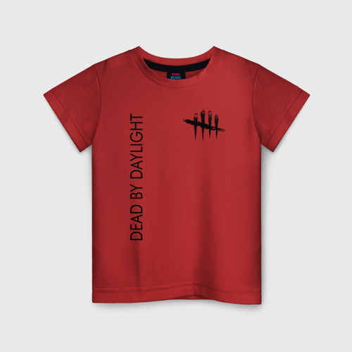 Детская футболка хлопок Dead by Daylight 2 стороны, цвет красный