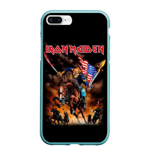 Чехол для iPhone 7Plus/8 Plus матовый Iron Maiden, цвет мятный