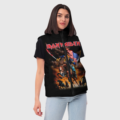 Женский жилет утепленный 3D Iron Maiden, цвет красный - фото 3