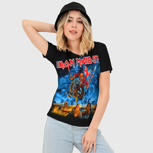 Женская футболка 3D Slim Iron Maiden, цвет 3D печать - фото 3