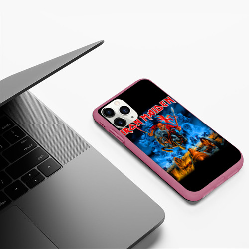 Чехол для iPhone 11 Pro матовый Iron Maiden, цвет малиновый - фото 5