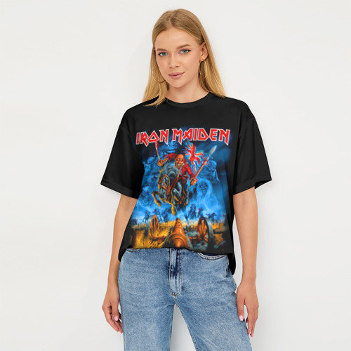 Женская футболка oversize 3D Iron Maiden, цвет 3D печать - фото 5