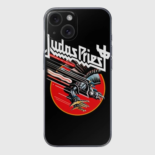 Чехол для iPhone 15 силиконовый с защитой камеры Judas Priest