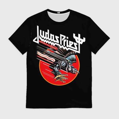 Мужская футболка 3D с принтом Judas Priest, вид спереди #2