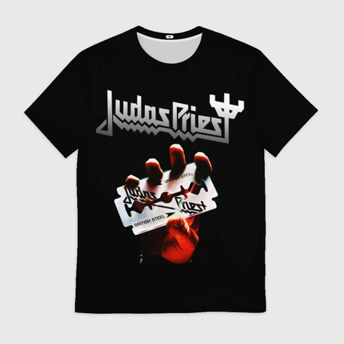 Мужская футболка 3D с принтом Judas Priest, вид спереди #2