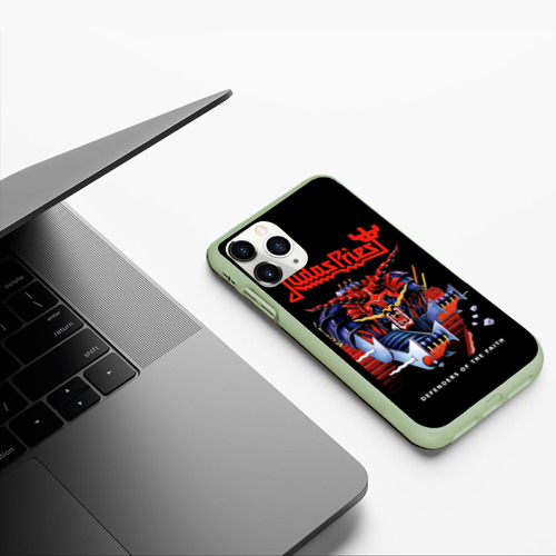 Чехол для iPhone 11 Pro матовый Judas Priest, цвет салатовый - фото 5