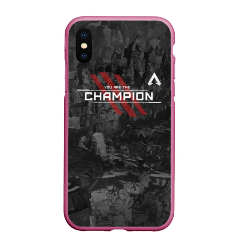 Чехол для iPhone XS Max матовый You Are The Champion, цвет малиновый