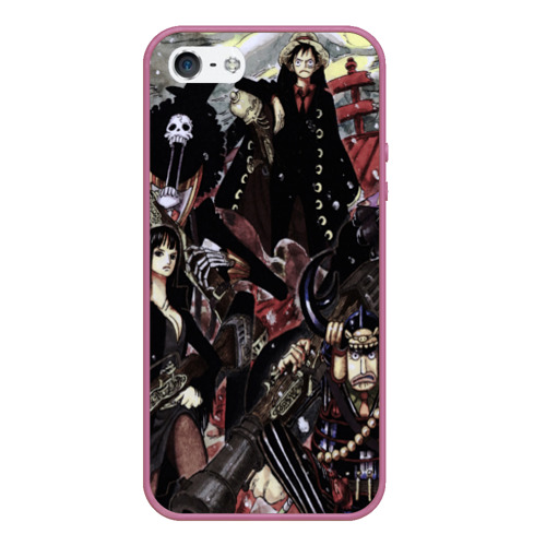 Чехол для iPhone 5/5S матовый Готический One Piece, цвет розовый